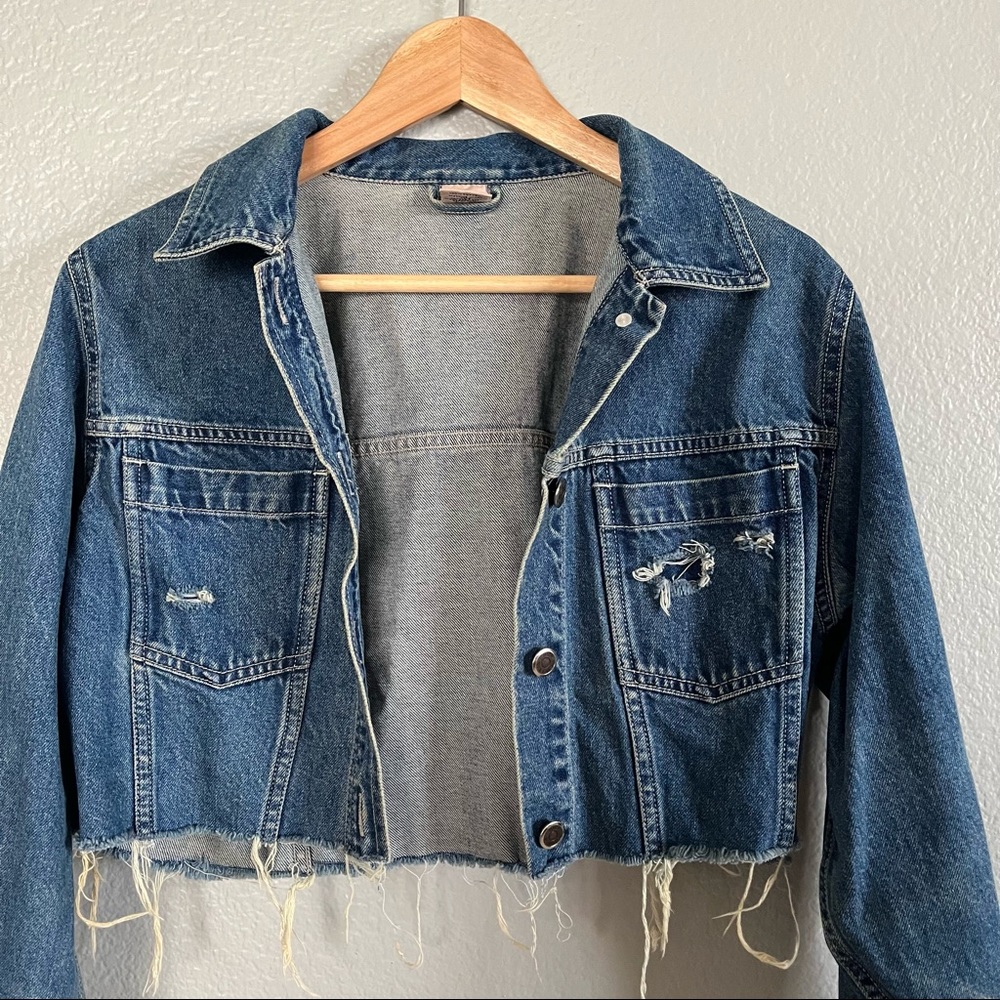 Cropped Denim Jacket Size M - Picture 2 of 4